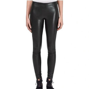 Y2k Aritzia Wilfred Faux Leather Legging Pant Panelled Black Size XS Whimsigoth